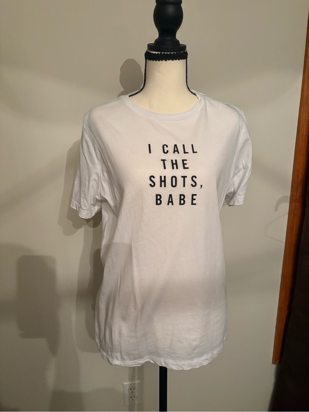 Women’s White Graphic Tee - I Call The Shots, Babe